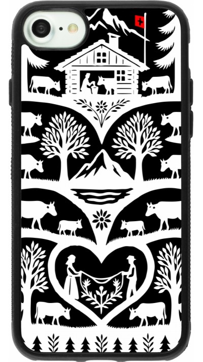 iPhone 7 / 8 / SE (2020, 2022) Case Hülle - Silikon schwarz Poya Schweiz 2 schwarz