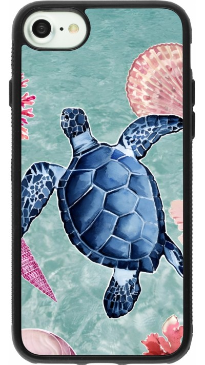 iPhone 7 / 8 / SE (2020, 2022) Case Hülle - Silikon schwarz Preppy Turtle