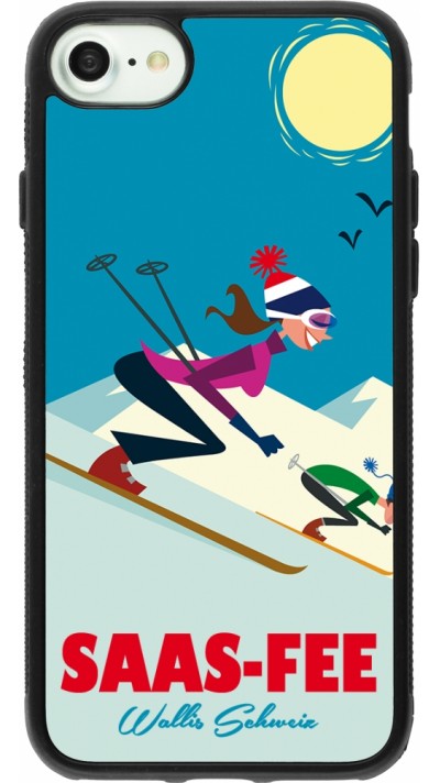 iPhone 7 / 8 / SE (2020, 2022) Case Hülle - Silikon schwarz Saas-Fee Ski Downhill