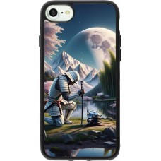 iPhone 7 / 8 / SE (2020, 2022) Case Hülle - Silikon schwarz Samurai Katana Mond