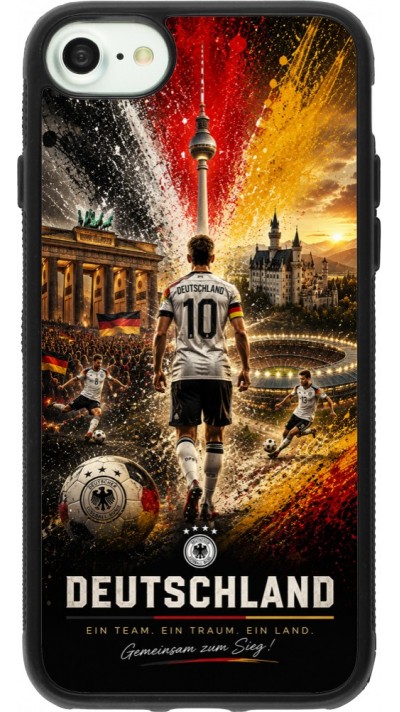 iPhone 7 / 8 / SE (2020, 2022) Case Hülle - Silikon schwarz Fussball Deutschland splash 2026