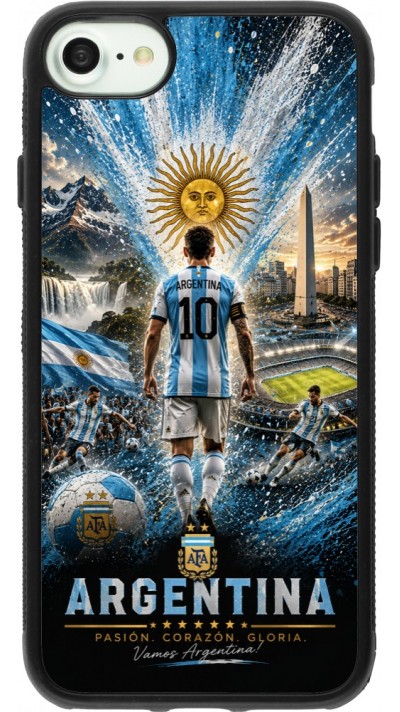 iPhone 7 / 8 / SE (2020, 2022) Case Hülle - Silikon schwarz Fussball Argentinien splash 2026