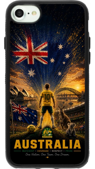 iPhone 7 / 8 / SE (2020, 2022) Case Hülle - Silikon schwarz Fussball Australien splash 2026