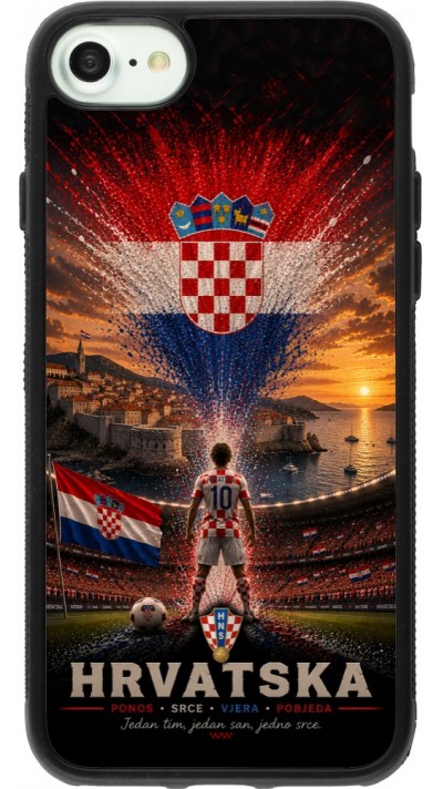 iPhone 7 / 8 / SE (2020, 2022) Case Hülle - Silikon schwarz Fussball Kroatien splash 2026