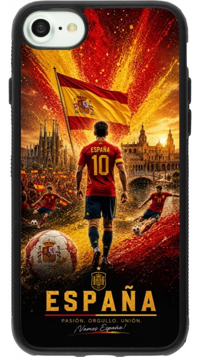 iPhone 7 / 8 / SE (2020, 2022) Case Hülle - Silikon schwarz Fussball Espanien splash 2026