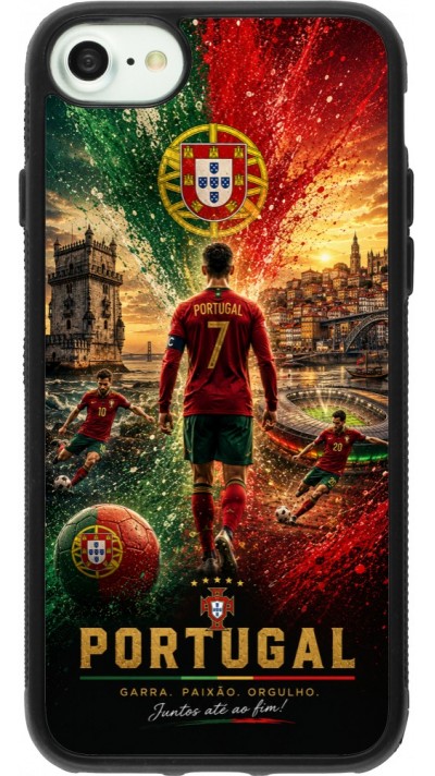 iPhone 7 / 8 / SE (2020, 2022) Case Hülle - Silikon schwarz Fussball Portugal splash 2026