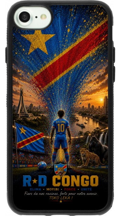 iPhone 7 / 8 / SE (2020, 2022) Case Hülle - Silikon schwarz Fussball Demokratische Republik Kongo splash 2026