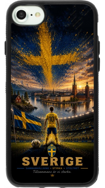iPhone 7 / 8 / SE (2020, 2022) Case Hülle - Silikon schwarz Fussball Schweden splash 2026