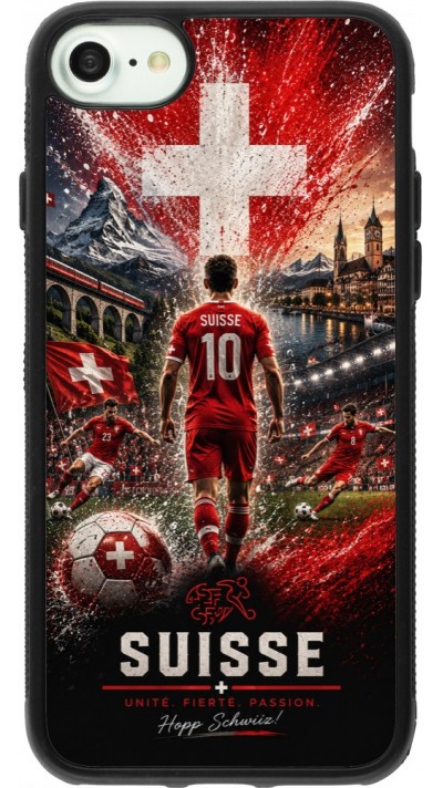 iPhone 7 / 8 / SE (2020, 2022) Case Hülle - Silikon schwarz Fussball Suisse splash 2026