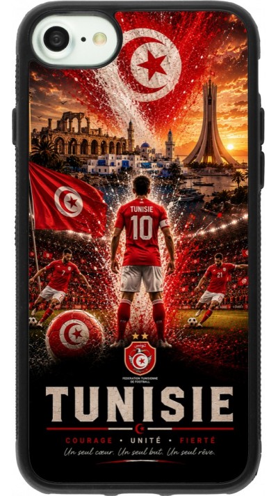 iPhone 7 / 8 / SE (2020, 2022) Case Hülle - Silikon schwarz Fussball Tunesien splash 2026