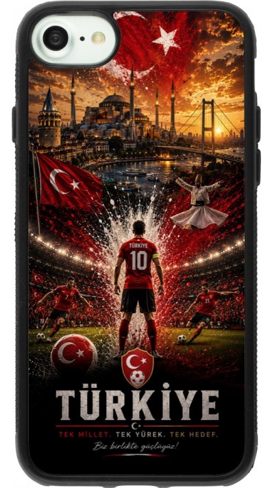 iPhone 7 / 8 / SE (2020, 2022) Case Hülle - Silikon schwarz Fussball Türkei splash 2026