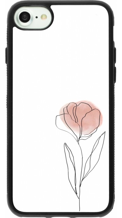 iPhone 7 / 8 / SE (2020, 2022) Case Hülle - Silikon schwarz Spring 23 minimalist flower