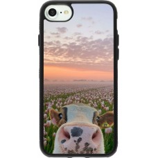 iPhone 7 / 8 / SE (2020, 2022) Case Hülle - Silikon schwarz Cow with tulips 2026