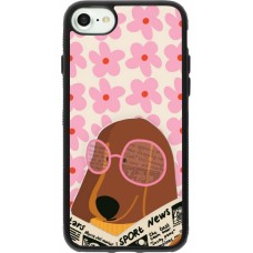 iPhone 7 / 8 / SE (2020, 2022) Case Hülle - Silikon schwarz Dog with newspaper 2026