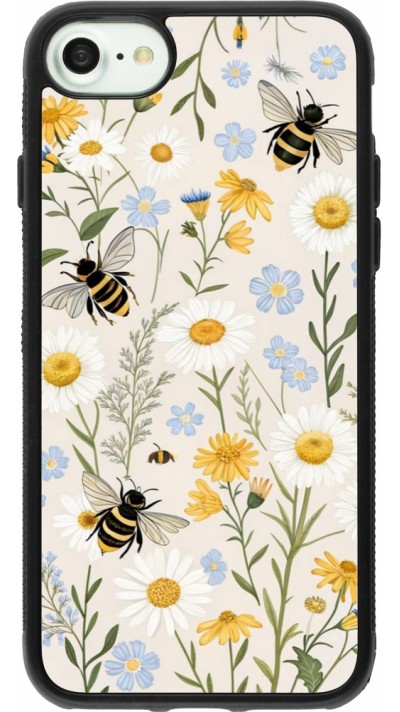 iPhone 7 / 8 / SE (2020, 2022) Case Hülle - Silikon schwarz Pattern bees 2026