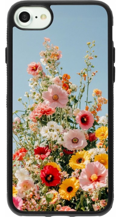 iPhone 7 / 8 / SE (2020, 2022) Case Hülle - Silikon schwarz Spring flowers 2026