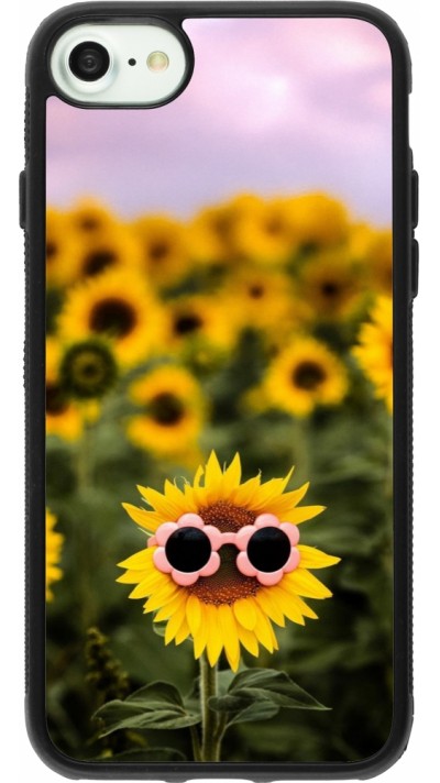 iPhone 7 / 8 / SE (2020, 2022) Case Hülle - Silikon schwarz Sunflower with glasses 2026