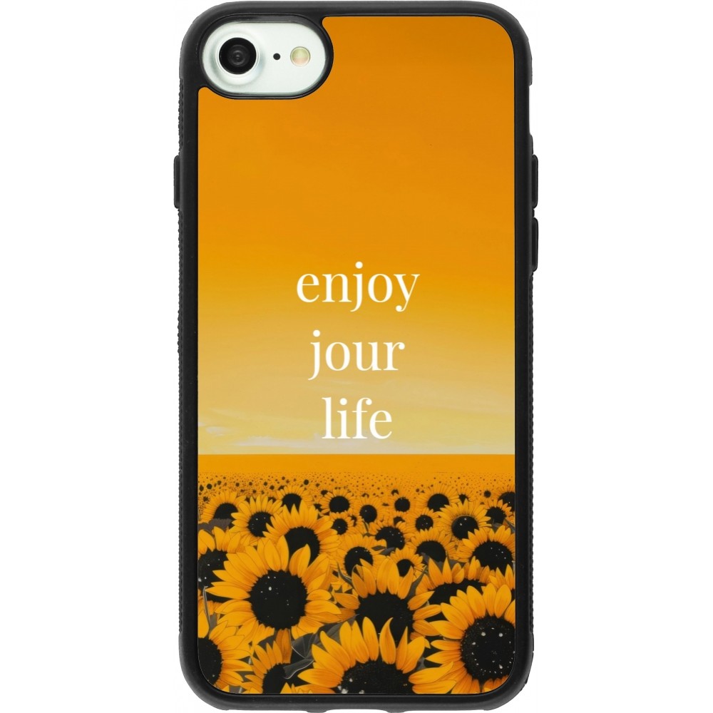 iPhone 7 / 8 / SE (2020, 2022) Case Hülle - Silikon schwarz Summer 2025 Enjoy your life