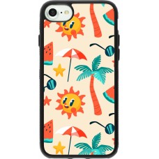 iPhone 7 / 8 / SE (2020, 2022) Case Hülle - Silikon schwarz Summer 2025 Pattern soleil