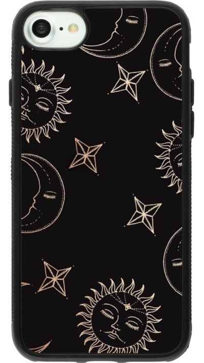Coque iPhone 7 / 8 / SE (2020, 2022) - Silicone rigide noir Suns and Moons