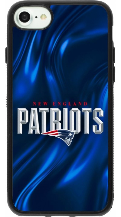 Coque iPhone 7 / 8 / SE (2020, 2022) - Silicone rigide noir Super Bowl 26 Patriots 2