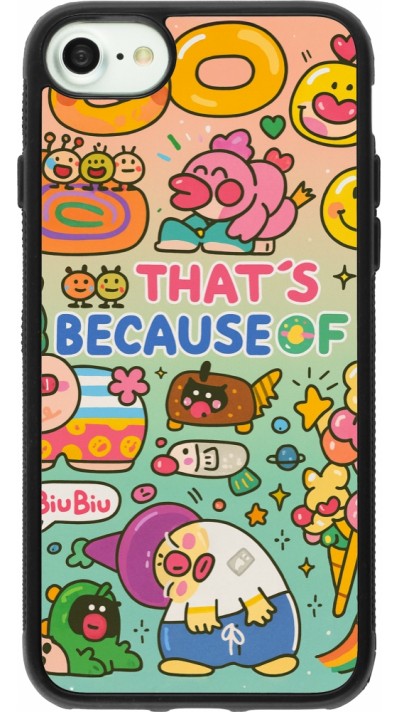 iPhone 7 / 8 / SE (2020, 2022) Case Hülle - Silikon schwarz Thats beacause of