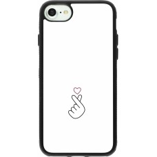 iPhone 7 / 8 / SE (2020, 2022) Case Hülle - Silikon schwarz Valentine 2024 heart by Millennials