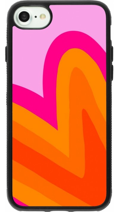 iPhone 7 / 8 / SE (2020, 2022) Case Hülle - Silikon schwarz Valentine 2024 heart gradient