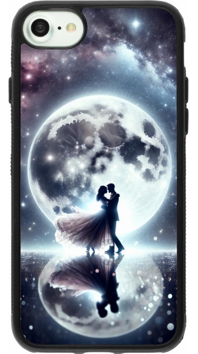 iPhone 7 / 8 / SE (2020, 2022) Case Hülle - Silikon schwarz Valentin 2024 Liebe unter dem Mond