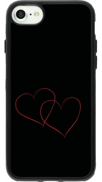 iPhone 7 / 8 / SE (2020, 2022) Case Hülle - Silikon schwarz Valentine 2023 attached heart
