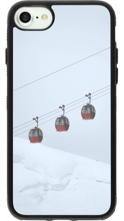iPhone 7 / 8 / SE (2020, 2022) Case Hülle - Silikon schwarz Winter 22 ski lift