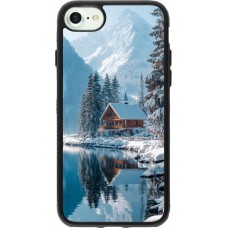 iPhone 7 / 8 / SE (2020, 2022) Case Hülle - Silikon schwarz Winter 25 Winter house forest day