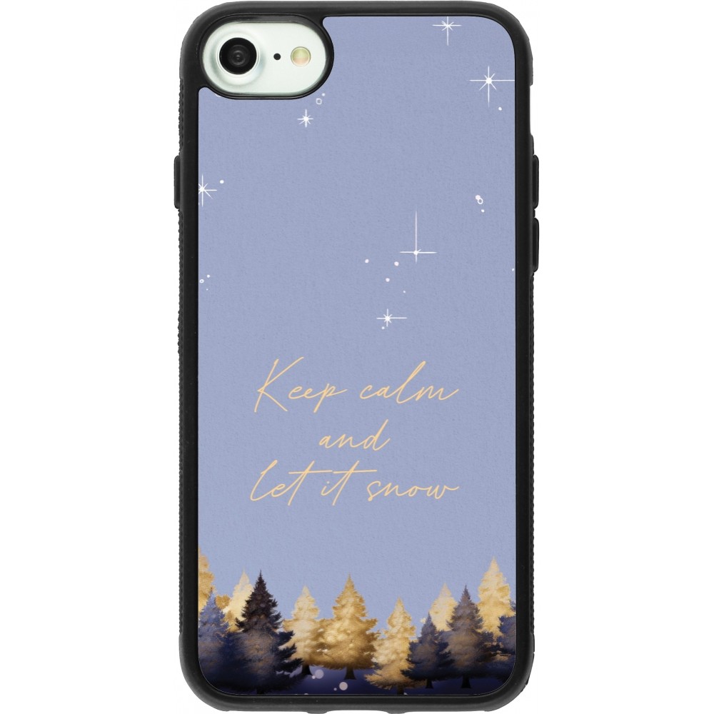 iPhone 7 / 8 / SE (2020, 2022) Case Hülle - Silikon schwarz Winter 25 Winter illustration of trees
