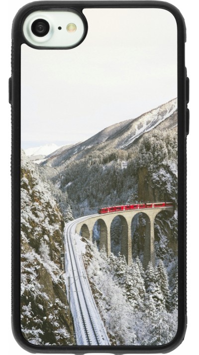 iPhone 7 / 8 / SE (2020, 2022) Case Hülle - Silikon schwarz Winter 25 Winter polar express
