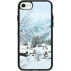 iPhone 7 / 8 / SE (2020, 2022) Case Hülle - Silikon schwarz Winter 25 Winter snowy landscape