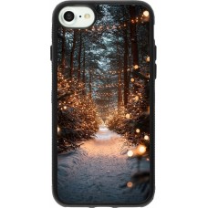 iPhone 7 / 8 / SE (2020, 2022) Case Hülle - Silikon schwarz Winter 25 Winter snowy road