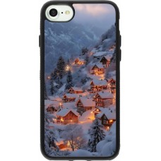 iPhone 7 / 8 / SE (2020, 2022) Case Hülle - Silikon schwarz Winter 25 Winter snowy village