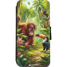 iPhone 7 / 8 / SE (2020, 2022) Case Hülle - Wallet schwarz Tropischer Dschungel Tayrona