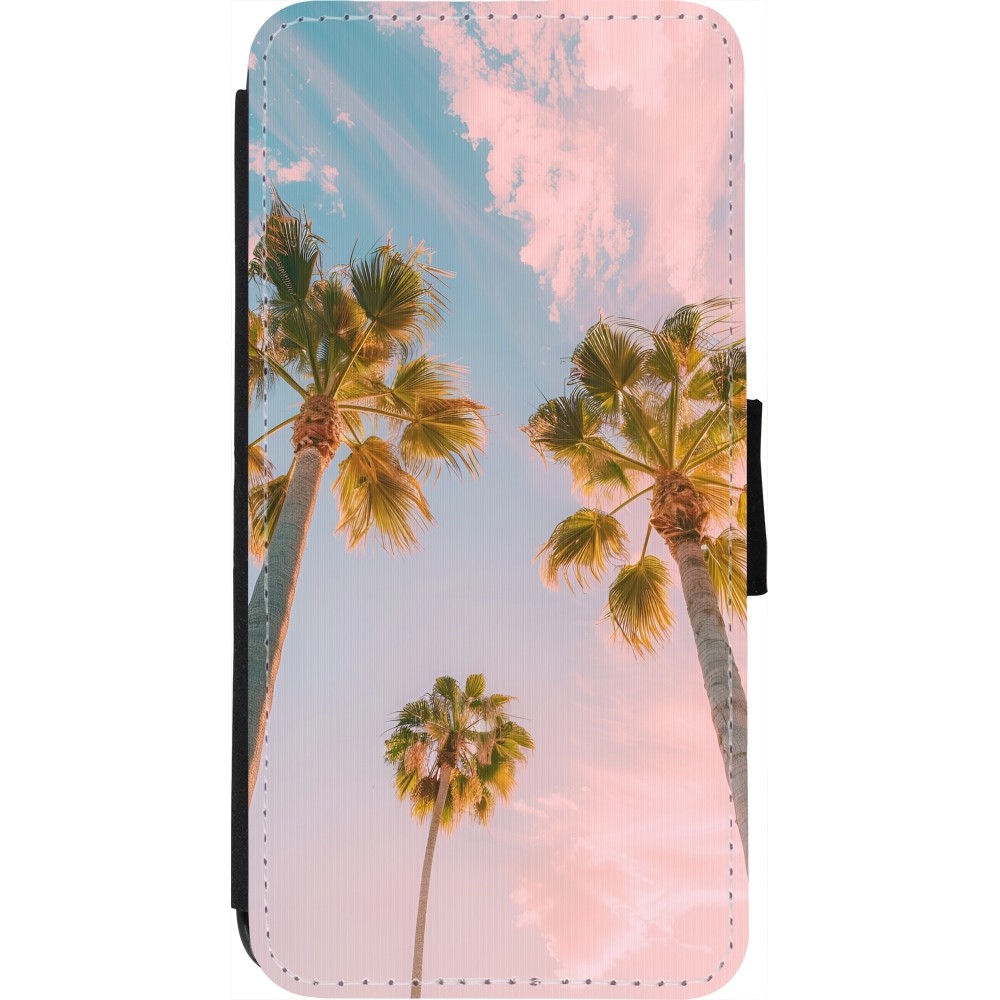 iPhone 7 / 8 / SE (2020, 2022) Case Hülle - Wallet schwarz Summer 2025 Palmiers