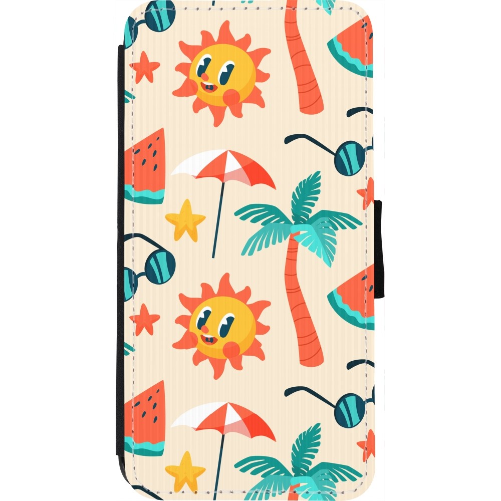 iPhone 7 / 8 / SE (2020, 2022) Case Hülle - Wallet schwarz Summer 2025 Pattern soleil