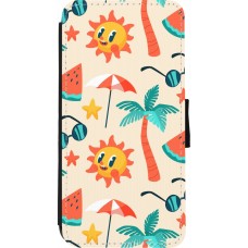 iPhone 7 / 8 / SE (2020, 2022) Case Hülle - Wallet schwarz Summer 2025 Pattern soleil