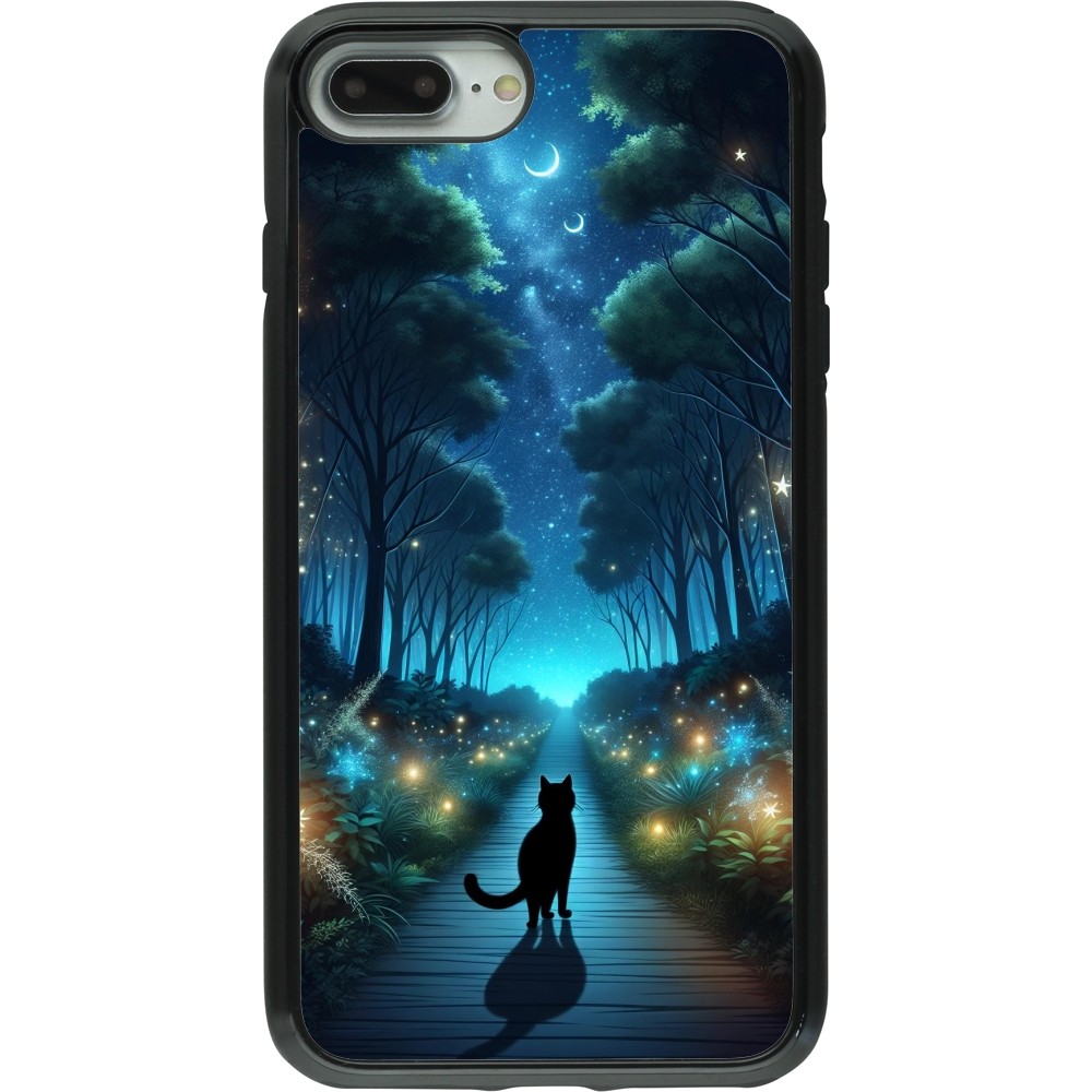 iPhone 7 Plus / 8 Plus Case Hülle - Hybrid Armor schwarz Schwarze Katze Spaziergang