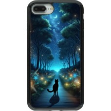 iPhone 7 Plus / 8 Plus Case Hülle - Hybrid Armor schwarz Schwarze Katze Spaziergang