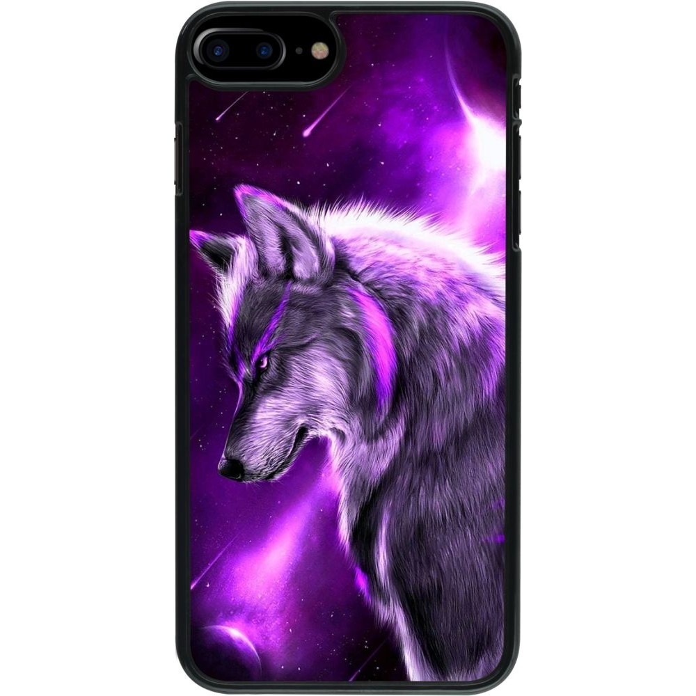 Hülle iPhone 7 Plus / 8 Plus - Purple Sky Wolf