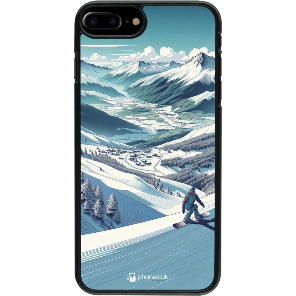 iPhone 7 Plus / 8 Plus Case Hülle - Snowboarder Berg