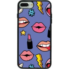 iPhone 7 Plus / 8 Plus Case Hülle - Silikon schwarz Lips and lipgloss