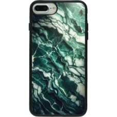 iPhone 7 Plus / 8 Plus Case Hülle - Silikon schwarz Majestätischer grüner Marmor