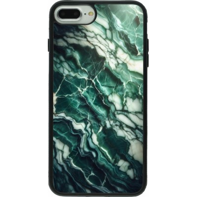 iPhone 7 Plus / 8 Plus Case Hülle - Silikon schwarz Majestätischer grüner Marmor