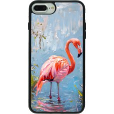 iPhone 7 Plus / 8 Plus Case Hülle - Silikon schwarz Paint Flamingo