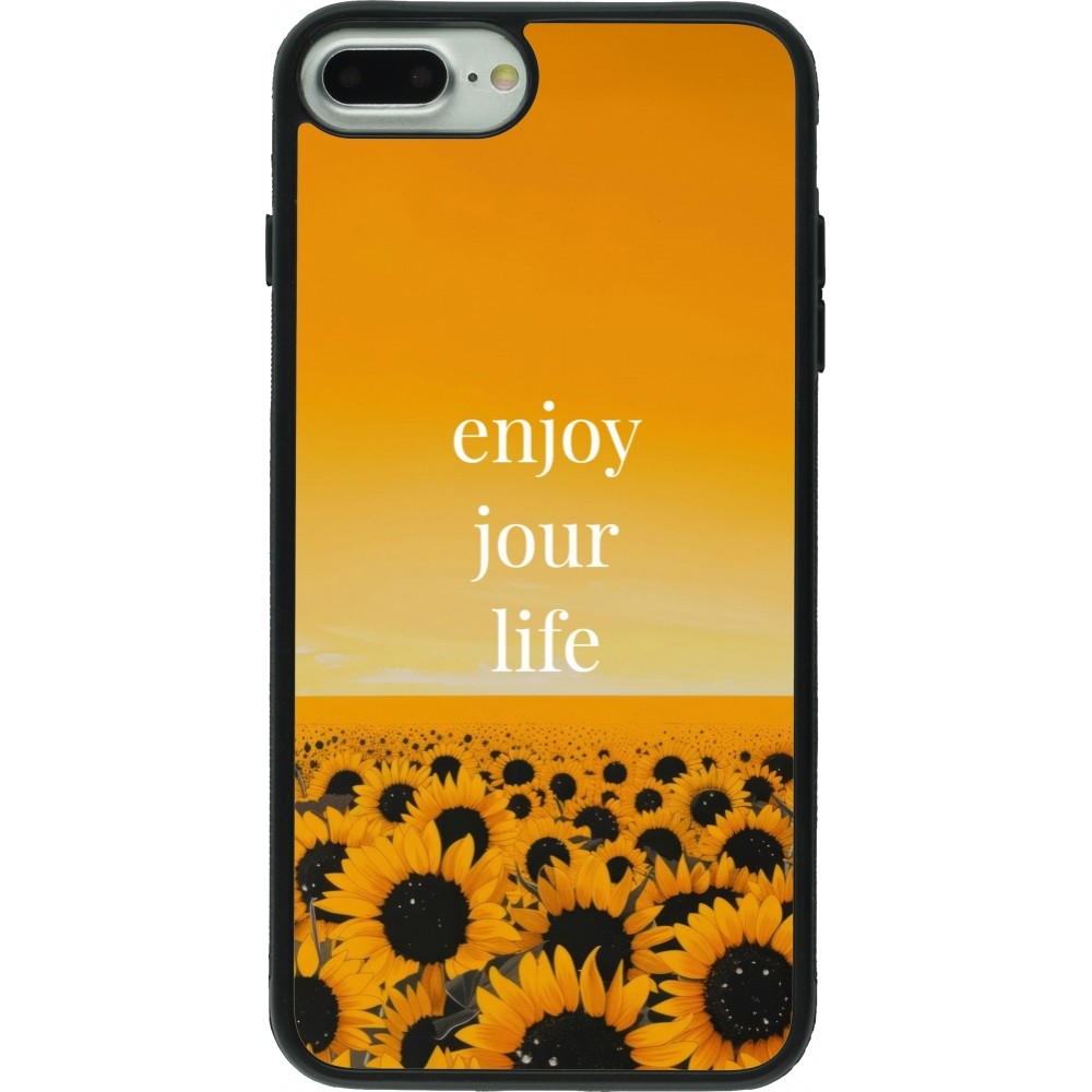 iPhone 7 Plus / 8 Plus Case Hülle - Silikon schwarz Summer 2025 Enjoy your life